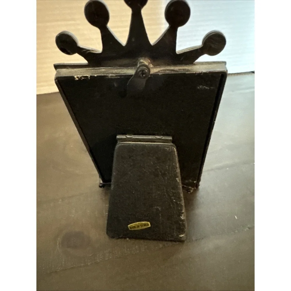 Vintage Ornate Mini Pewter Frame Easel Style 3.25